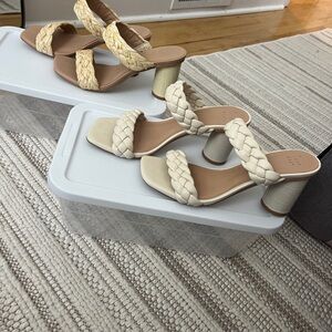 Braided Cream Heeled Sandals from target
